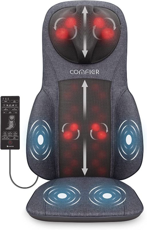 Photo 1 of COMFIER Neck Back Massager with Heat, Height Adjustable Chair Massager Seat Cushion for Neck Shoulders, Shiatsu Massage Chair Pad for Back Support,Full Body Pain Relief,Gifts for Mom,Dad
