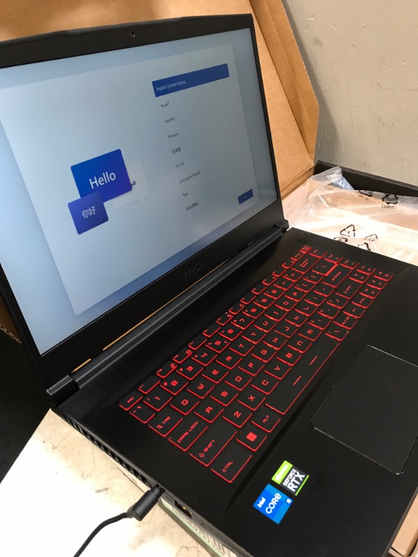 Photo 1 of MSI GF63 15.6 144Hz Gaming Laptop - Intel Core I5-11400H 2.7GHz 6C 16G