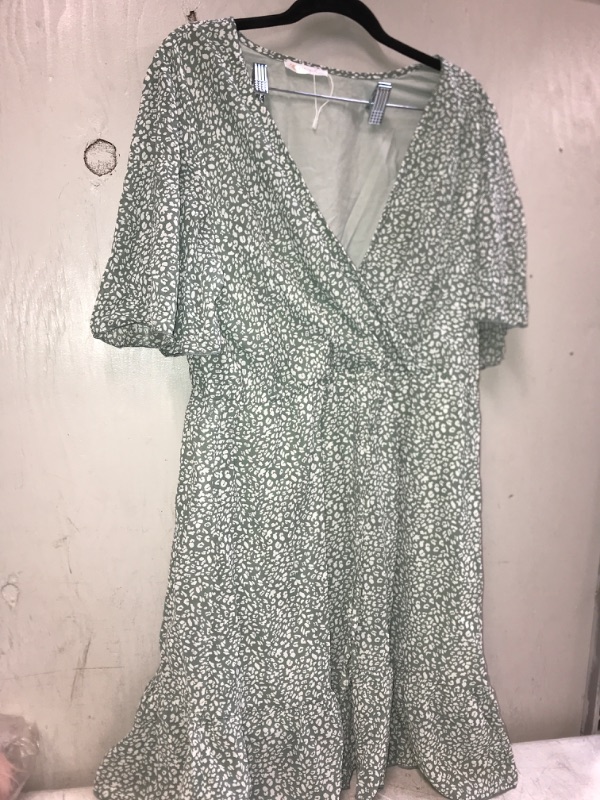 Photo 1 of KIRUNDO WOMENS GREEN POLKA DOT SHIRT / DRESS SIZE XL 