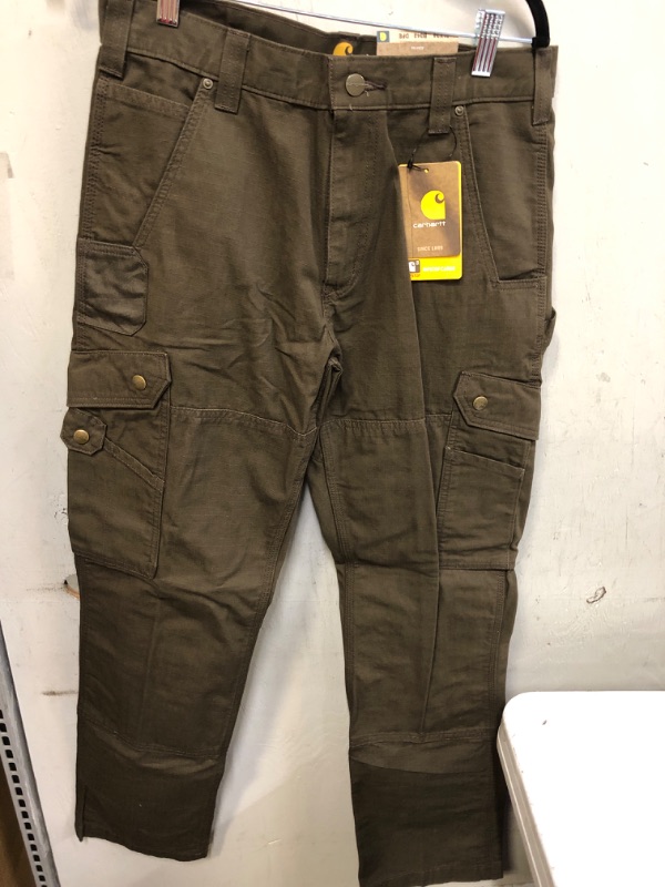 Photo 2 of Carhartt mens Relaxed Fit Ripstop Cargo work utility pants, Dark Coffee 31x34