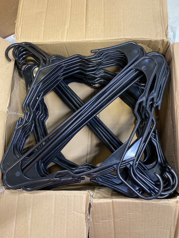 Photo 1 of 50COUNT PLASTIC TUBULAR HANGERS, BLACK!