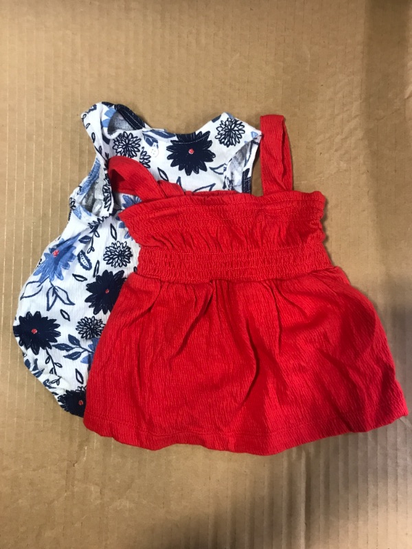 Photo 1 of Carter's Just One You Baby Girls' 2pk Floral Dress Romper - Red/Blue Newborn
