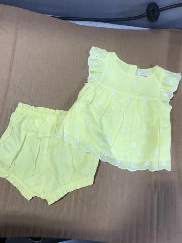 Photo 1 of Baby Girls' Eyelet Bloomer Top & Bottom Set - Cat & Jack Light Yellow 6-9M
