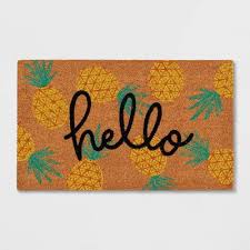 Photo 1 of 18 X 30 Hello Pineapples Doormat Yellow - Sun Squad,
