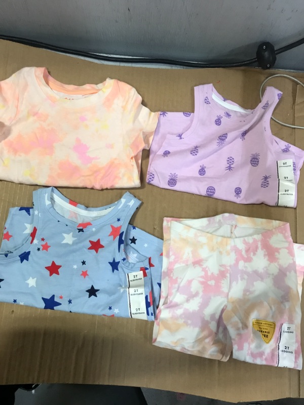 Photo 1 of 2T GIRLS BUNDLE, 2 SLEEVESLESS TOPS, TEE, LEGGINGS 