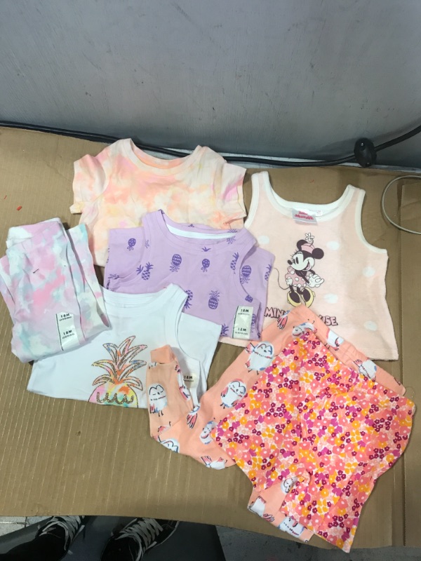 Photo 1 of 18M GIRL BUNDLE, THREE SLEEVLESS TOPS, ONE SHORT SLEEVE, 2 LEGGINGS AND SHORTS