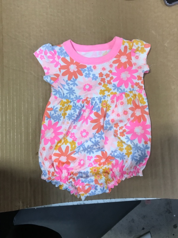 Photo 1 of Baby Girls Floral Romper - Cat & Jack 0-3M, Blue/Pink/White
