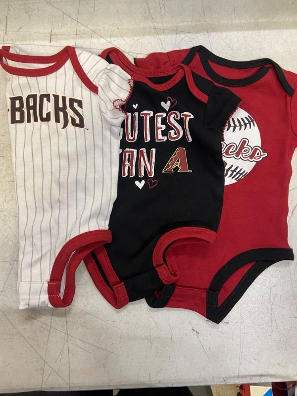 Photo 1 of 3PC SET - GIRLS SIZE 0/3M - TEAM ATHLETIC GENUINE MERCHANDISE - BABY/GIRL ONESIES 