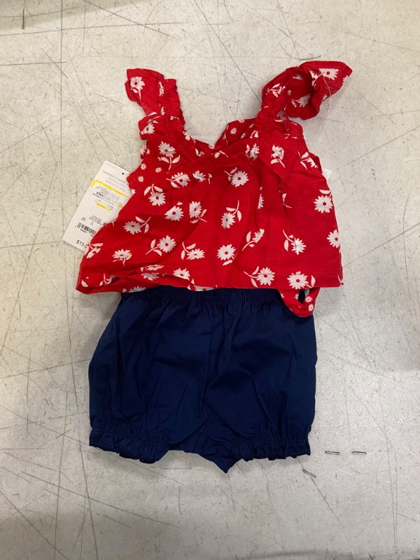 Photo 1 of Baby Girls' 2pc Floral Chambray Top & Bottom Set - Just One You® Made by Carter's Red/Navy
