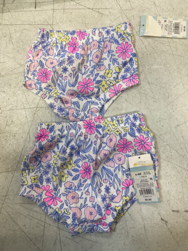 Photo 1 of 2PC SIZE(S) (0-3M / 6-9M) - Baby Girls' Floral Ribbed Shorts - Cat & Jack™ 2 TOTAL
