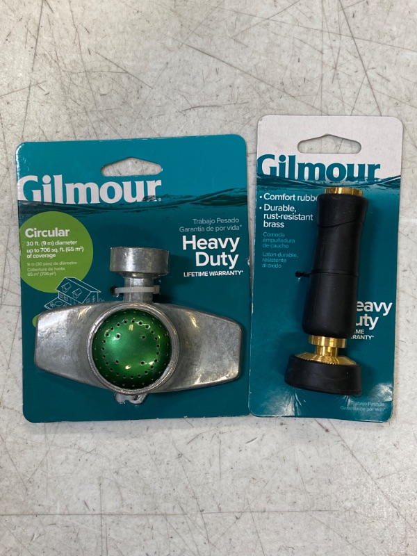 Photo 1 of 2PCS - GILMOUR Large Brass Straight Twist Nozzle / Gilmour Metal Elevated Base Stationary Sprinkler 30 Sq Ft

