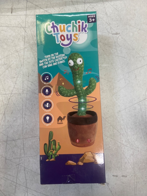 Photo 1 of Chuchik Dancing Talking Cactus Toy for Babies – 60 Songs the Singing Cactus Toy with 3 Changeable Outfits – Plush Wiggle Dancing Talking Repeating Mimicking Cactus Toy with Glowing LED Lights (1 Pack) / PRODUCT IS FACTORY SEALED 
