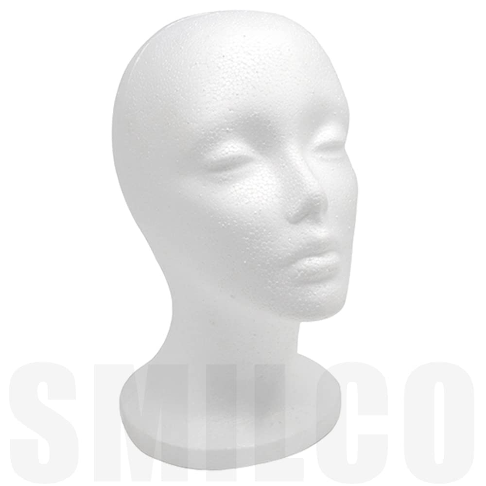 Photo 1 of 12" Foam Wig Head - Tall Female Foam Mannequin Wig Stand and Holder for Style, Model And Display Hair, Hats and Hairpieces, Mask - for Home, Salon and Travel
