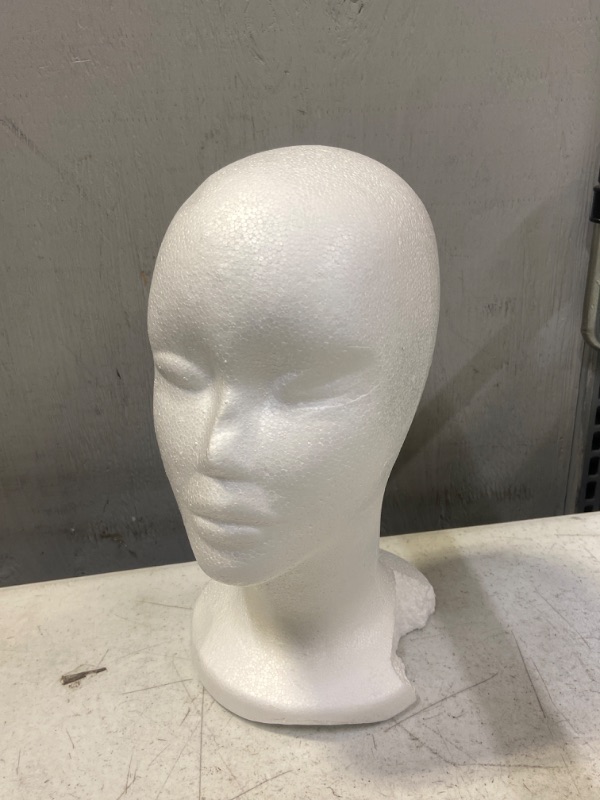 Photo 2 of 12" Foam Wig Head - Tall Female Foam Mannequin Wig Stand and Holder for Style, Model And Display Hair, Hats and Hairpieces, Mask - for Home, Salon and Travel / MINIMAL DAMAGE 
