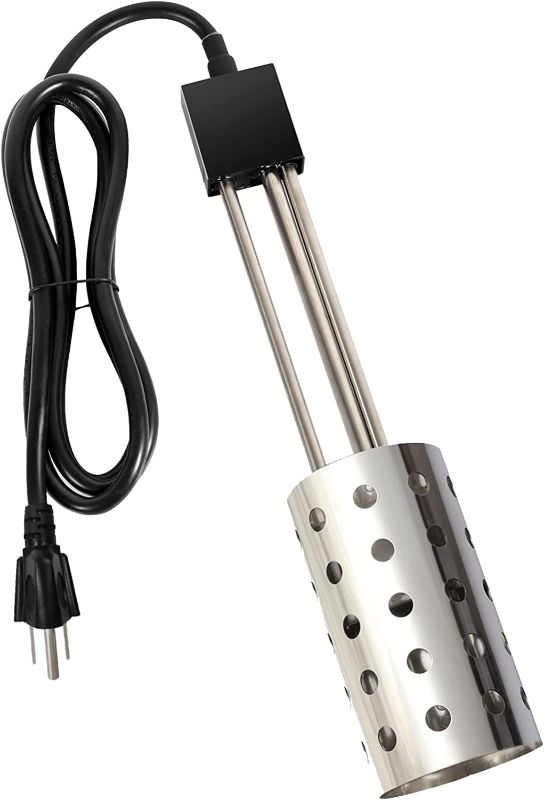 Photo 1 of 1500W Immersion Heater, GESAIL Bucket Water Heater with 304 Stainless-Steel Guard, Submersible Bucket Heater with Thermostat and Auto Shutoff, Perfect for Home Travel and Winter Job
