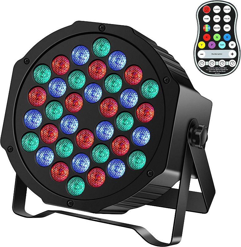 Photo 1 of Rechargeable Stage Par Lights U`King RGB 36 LED Battery Powered Par Wireless Uplights with DMX and Remote Control Uplighting Light for DJ Disco Events Wedding Birthday Party Indoor Live Show Bar
