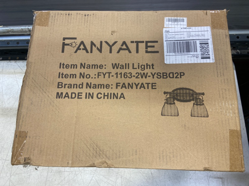 Photo 2 of Fanyate Bathroom Light Fixtures - 2-Light Antique Vanity Light Fixture Over Mirror Industrial Black Wall Lighting with Glass Shade for Hallway Kitchen Living Room Cabinet Dressing Table / PHOTO FOR REFERENCE ONLY 
