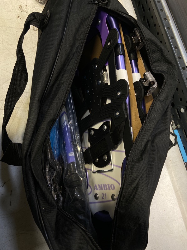 Photo 2 of 21 - AMBIO WOMENS/GIRLS SNOW SHOES / COLOR PURPLE / WITH CARRYING TOTE BAG AND POLES / STOCK PHOTO FOR REFERENCE ONLY 