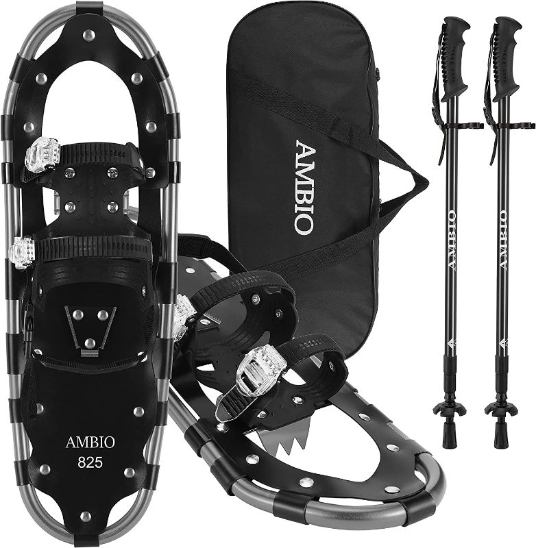 Photo 1 of 21 - AMBIO WOMENS/GIRLS SNOW SHOES / COLOR PURPLE / WITH CARRYING TOTE BAG AND POLES / STOCK PHOTO FOR REFERENCE ONLY 