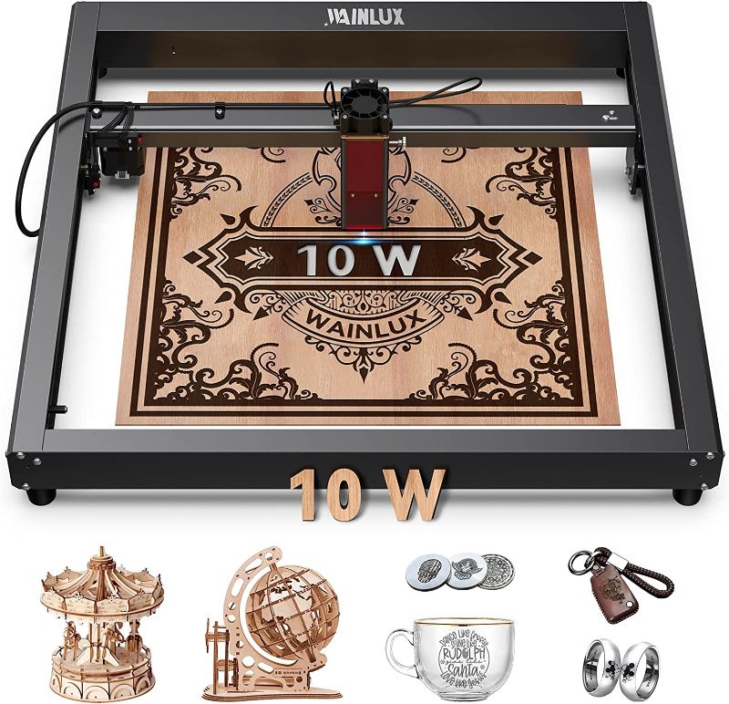 Photo 1 of WAINLUX JL7 Laser Engraver Cutter 60W, Laser Engraving Machine Real 10W Compressed Spot 0.05*0.08mm, Support LightBurn, BT Connection, 15.7''x15.7'' Area, DIY CNC Laser Engraving for Wood Metal Glass
