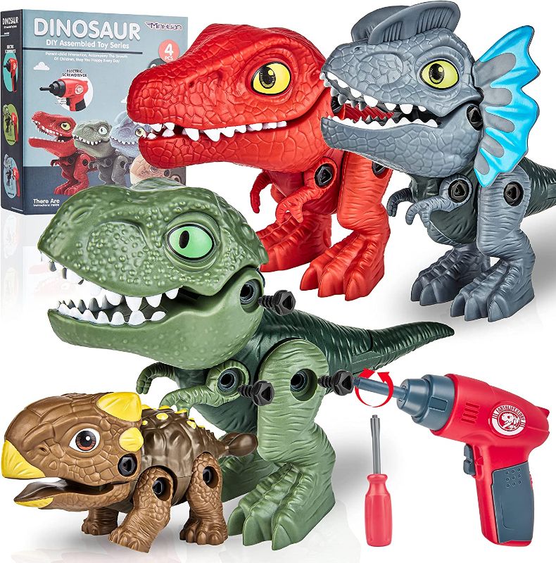 Photo 1 of Minxuan Dinosaur Toys for 3 4 5 6 7 Year Old Boy, STEM Take Apart Dinosaur Toys with Electric Drill Birthday Gift for Boys Girls
