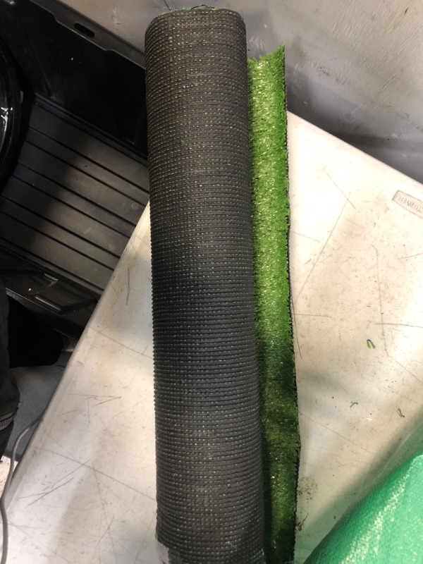 Photo 1 of Artificial Grass Rug 0.4" Customized Sizes,4FTX6FT Fake Grass Turf Mat Synthetic Lawn Carpet,Faux Grass Landscape for Décor,Astroturf for Dogs with Drain Holes 4FTx6FT 4 Ft Customized