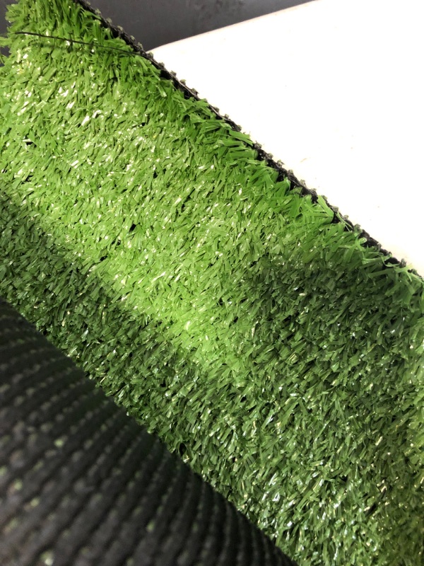 Photo 1 of Artificial Grass Rug 0.4" Customized Sizes,4FTX6FT Fake Grass Turf Mat Synthetic Lawn Carpet,Faux Grass Landscape for Décor,Astroturf for Dogs with Drain Holes 4FTx6FT 4 Ft Customized