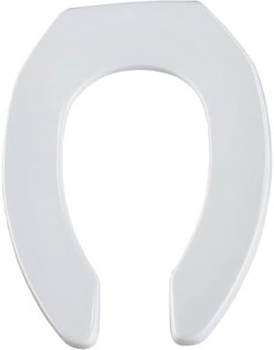 Photo 1 of BEMIS 1955CT Commercial Heavy Duty Open Front Toilet Seat will Never Loosen & Reduce Call-backs, ELONGATED, Plastic, White
