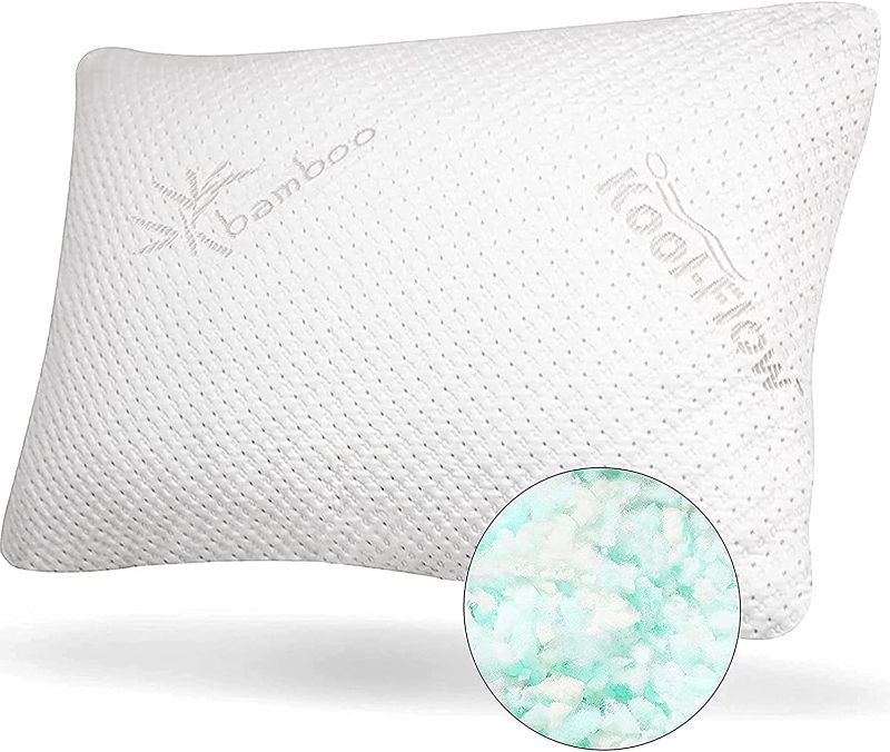 Photo 1 of Snuggle-Pedic Shredded Memory Foam Pillow - The Original Cool Pillows for Side, Stomach & Back Sleepers - Sleep Support That Keeps Shape - College Dorm Room Essentials for Girls and Guys -Queen
