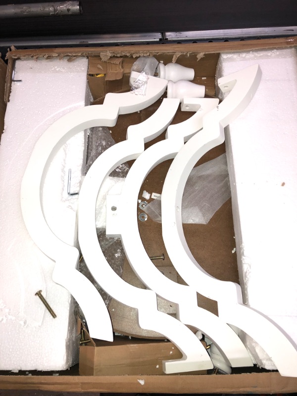 Photo 1 of Wnutrees Farmhouse Round Accent End Table, Rustic Side Table Nightstands for Living Room Bedroom, Wood Tray Top, Handcrafted Finish, Set of 2, White Set White