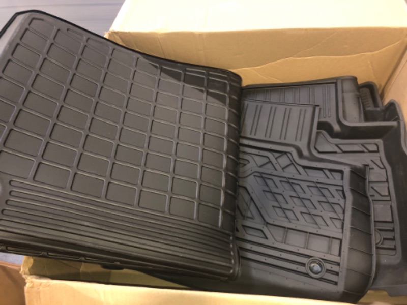 Photo 2 of Rongtaod Fit 2020-2023 Ford Explorer Floor Mats Cargo Liner TPE Seat Back Mats for 6&7 Passenger 2022 Explorer Accessories (Trunk Mats with Backrest Mat + Floor Mats) Trunk Mat With Backrest Mat + Floor Mats
++SLIGHTLY DIRTY++