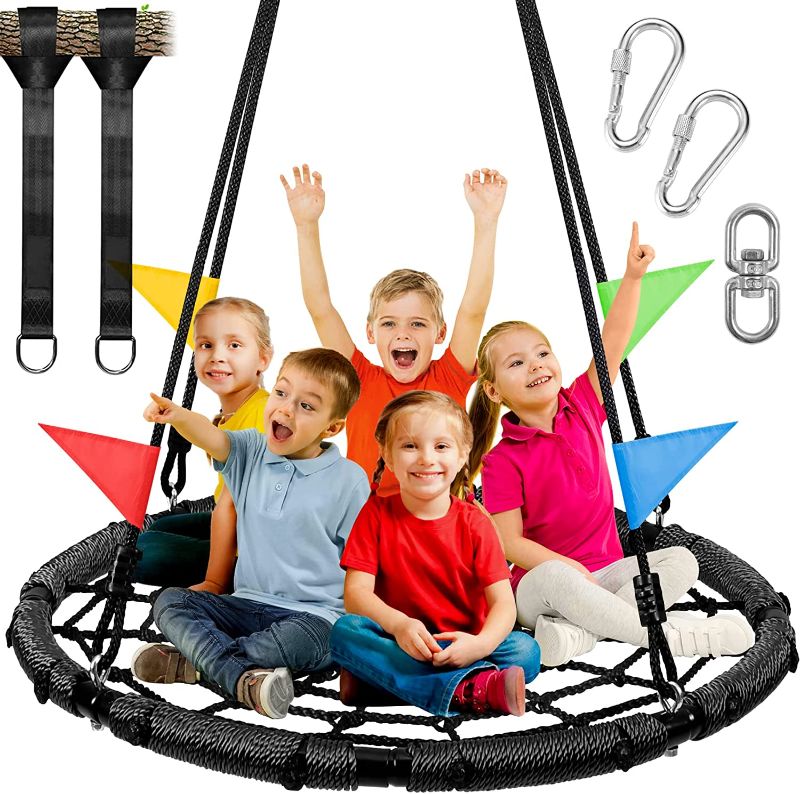 Photo 1 of Spider Web Tree Swing, Outdoor Saucer Net Swing 60LB WEIGHT CAPACITY