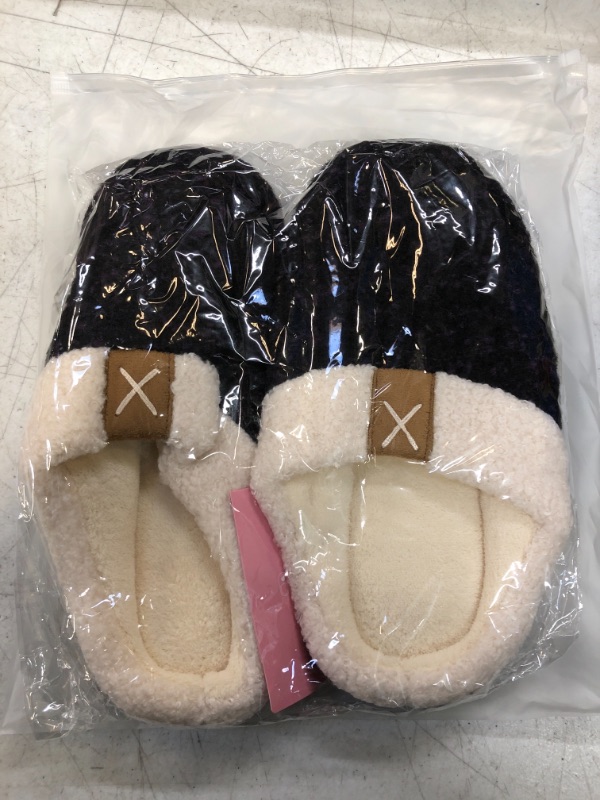 Photo 1 of ADULT SIZE LARGE BLACK SLIPPERS PLUSH LINED 