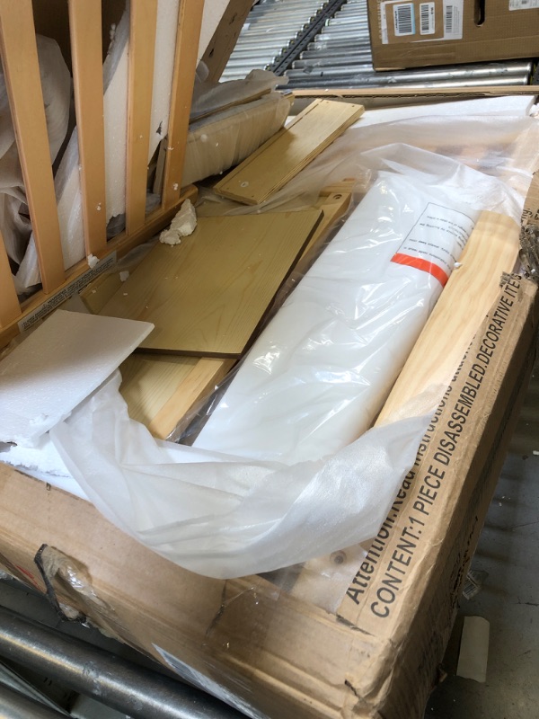 Photo 1 of Dream On Me Jayden 4-in-1 Mini Convertible Crib And Changer in Natural, Greenguard Gold Certified, Non-Toxic Finish, New Zealand Pinewood, 1" Mattress Pad

