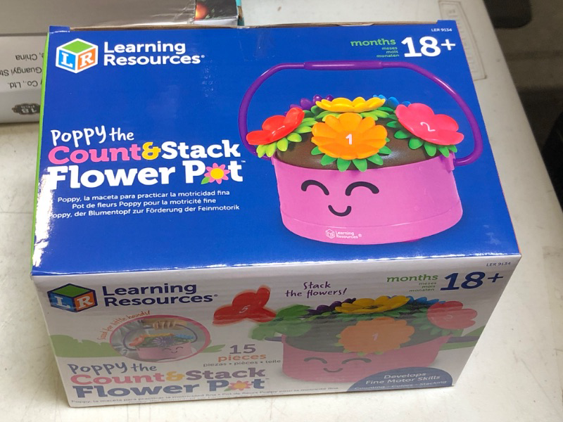 Photo 1 of Learning Resources Poppy the Count & Stack Flower Pot - 15 Pieces Toddler Learning Toys for Boys and Girls Ages 18+ Months Sorting Toys for Toddlers
