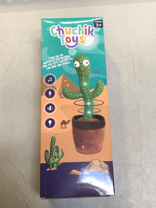 Photo 2 of Chuchik Dancing Talking Cactus Toy for Babies – 60 Songs the Singing Cactus Toy with 3 Changeable Outfits – Plush Wiggle Dancing Talking Repeating Mimicking Cactus Toy with Glowing LED Lights (1 Pack)
++FACTORY SEALED++