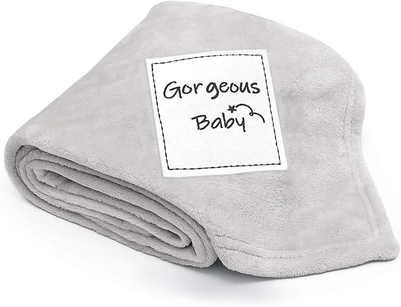 Photo 1 of DEZANBO Baby Blanket for Boys Gilrs, Baby Blankets for Newborn,30”X 40”-Super Soft Fluffy Flannel,Great for Baby Showers, Light Grey
