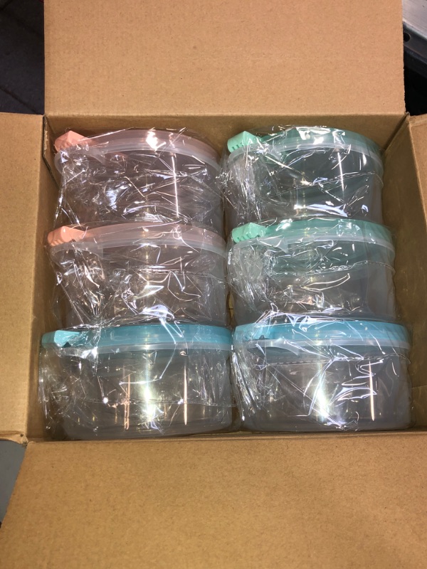 Photo 1 of 6-pack 36oz reusable plastic food storage containers for meal prep left overs lunch container cups bowls -leak proof-easys open -adult kids - freezer dishwasher safe (Round)
