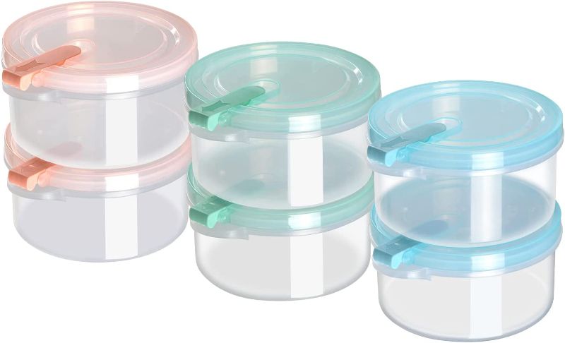 Photo 1 of 6-pack 36oz reusable plastic food storage containers for meal prep left overs lunch container cups bowls -leak proof-easys open -adult kids - freezer dishwasher safe (Round)
