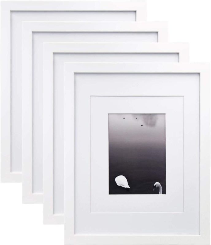 Photo 1 of 11x14 Picture Frames Made of Solid Wood 4 PCS White