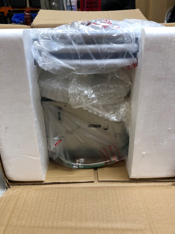 Photo 1 of Akicon Ultra Quiet Bathroom Exhaust Fan with LED Light 80CFM 2.0 Sones Round Bathroom Ventilation Fan with Frosted Glass Cover Satin White Finish (Satin White)