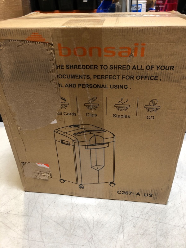 Photo 4 of Bonsaii 16-Sheet Office Paper Shredder, 40-Minute Home Office Heavy Duty Shredder, Crosscut Shredders for CD, Credit Card, Mails, Staple, Clip, with 4 Casters & 5.3 Gal Pullout Basket (C267-A) 1 6 Sheet-5.3 Gal