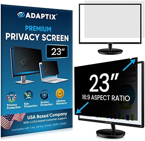 Photo 1 of Adaptix Monitor Privacy Screen 23” – Info Protection for Desktop Computer Security – Anti-Glare, Anti-Scratch, Blocks 96% UV – Matte or Gloss Finish Privacy Filter Protector – 16:9 (APF23.0W9)
