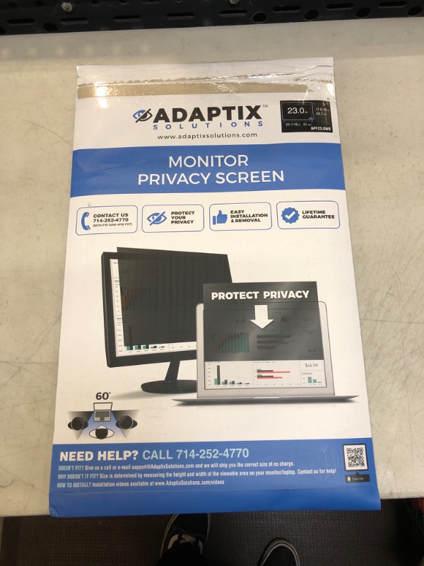 Photo 3 of Adaptix Monitor Privacy Screen 23” – Info Protection for Desktop Computer Security – Anti-Glare, Anti-Scratch, Blocks 96% UV – Matte or Gloss Finish Privacy Filter Protector – 16:9 (APF23.0W9)
