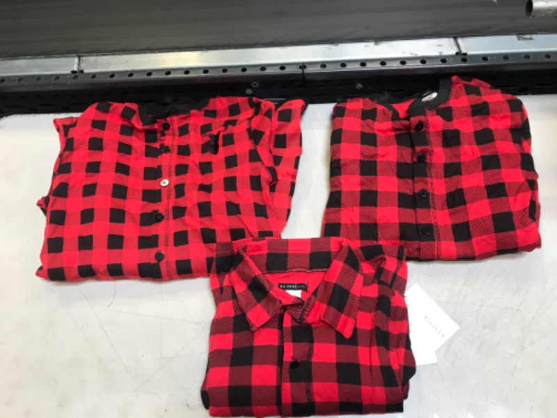 Photo 1 of 3 Pack Adult Red Plaid Onesies L, M, L