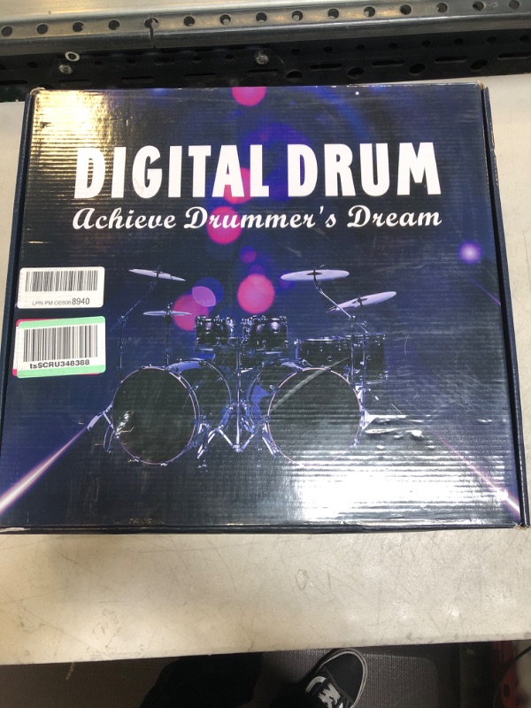 Photo 3 of (9 Pads) Electronic Drum Set with Light Up Drumsticks and Stand, Electronic Drum Pad with 5 Different Drum Kit, 10 Unique Rhythms, Bulit-in Double Speakers , Roll Up Drum Kit, Kids Drum Set Light Up Drumsticks + Electronic Drum + Stand