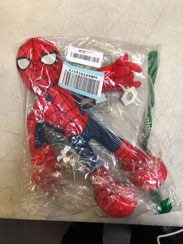 Photo 3 of Marvel Spider-Man Plush Toy, City Swinging Soft Doll, 11-inch Super Hero Figure with Web-Swinging Action, Lights and Sounds
