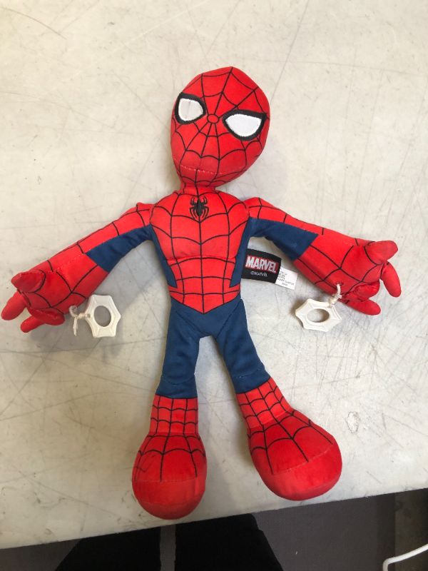 Photo 2 of Marvel Spider-Man Plush Toy, City Swinging Soft Doll, 11-inch Super Hero Figure with Web-Swinging Action, Lights and Sounds
