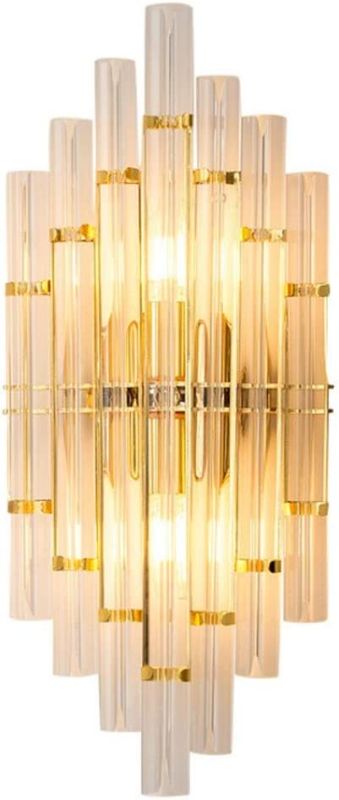Photo 1 of AOBOLA Fashion High-Grade Golden Crystal Wall Lights Modern Elegant Wall Sconce LightingIron Wall Lamp Fixtures with Clear Crystal, for Bedroom Living Dining Room (Gold, Style-7)
