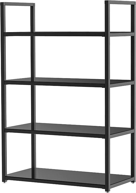 Photo 1 of zizin 4-Tier Storage Rack Mutipurpose Shelf Stand Shelf Simple and Beautiful Book Shelf Heavy Duty Shelves for Living Room Kitchen Basement Black
